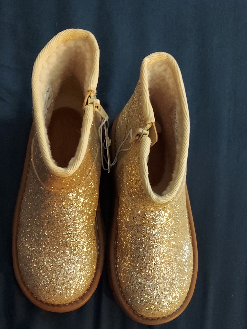 Girls Gold Glitter Chelsea Boots - Picture 2 of 5